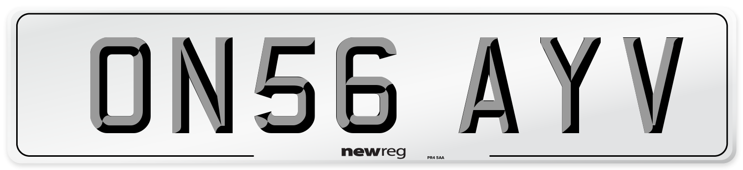 ON56 AYV Number Plate from New Reg